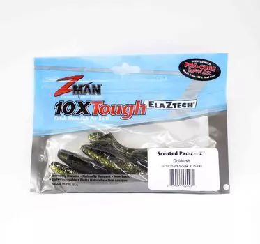 Zman Soft Lure Scented PaddlerZ 4 дюйма, 5 шт. в упаковке Gold Rush (0082)