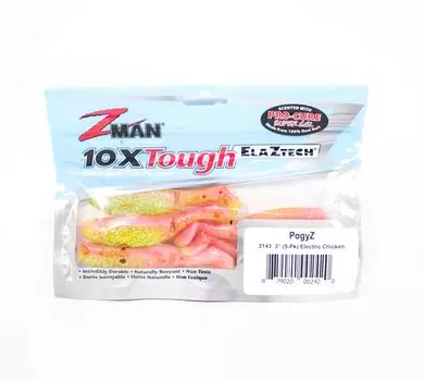 Zman Soft Lure Scented PogyZ 3 дюйма 5 шт. в упаковке Electric Chicken (2420)