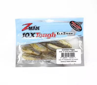 Zman Soft Lure Scented PogyZ 3 дюйма 5 шт. в упаковке Smokey Shad (1422)