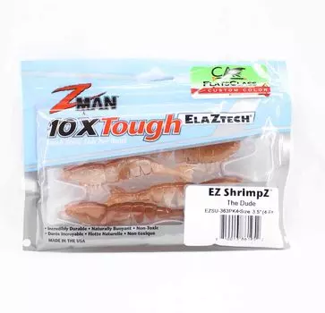 Zman Soft Lure Shrimpz 3,5 дюйма, 4 шт. в упаковке The Dude (1952)