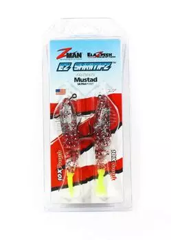 Zman Soft Lure Shrimpz Rigged 3,5 дюйма 2 шт. в упаковке Креветки Po Boy (1423)