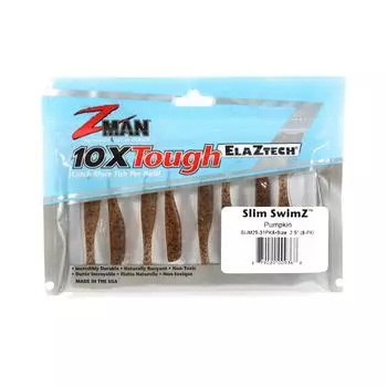 Zman Soft Lure Slim SwimZ 2,5 дюйма, 8 шт. в упаковке, тыква (9368)