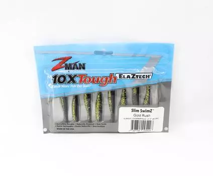 Zman Soft Lure Slim SwimZ 2.5 Inch 8/Pack Gold Rush (5428)