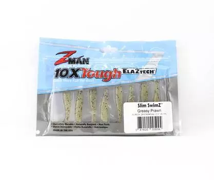 Zman Soft Lure Slim SwimZ 2,5 дюйма 8 шт. в упаковке, жирная креветка (5094)