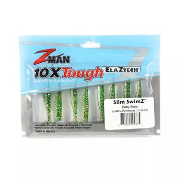Zman Soft Lure Slim SwimZ 2.5 дюйма 8 шт. в упаковке для мальков окуня (9375)