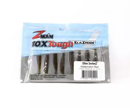 Zman Soft Lure Slim SwimZ 2.5 Inch 8/Pack Watermelon Red (5100)
