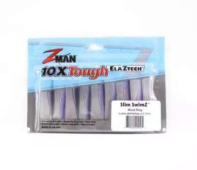 Zman Soft Lure Slim SwimZ 2,5 дюйма, 8 шт. в упаковке, кольцо Mood (9405)