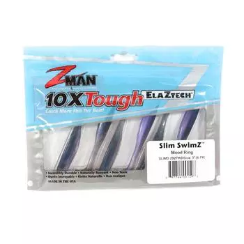 Zman Soft Lure Slim SwimZ 3 дюйма, 6 шт. в упаковке Mood Ring (1598 г.)