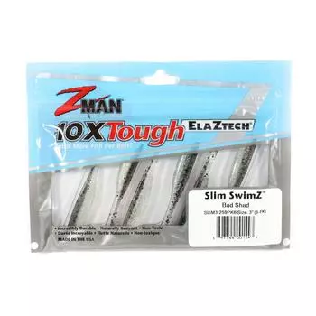 Zman Soft Lure Slim SwimZ 3 дюйма, 6 шт. в упаковке Bad Shad (1543 г.)
