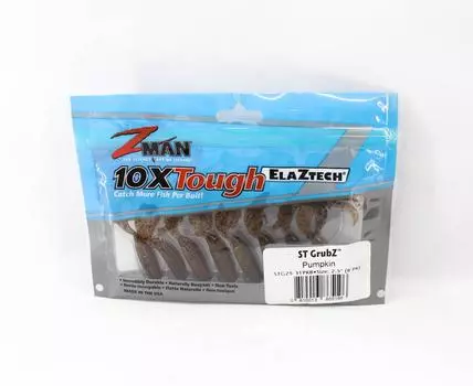 Zman Soft Lure ST GrubZ 2,5 дюйма, 8 шт. в упаковке, тыква (5196)