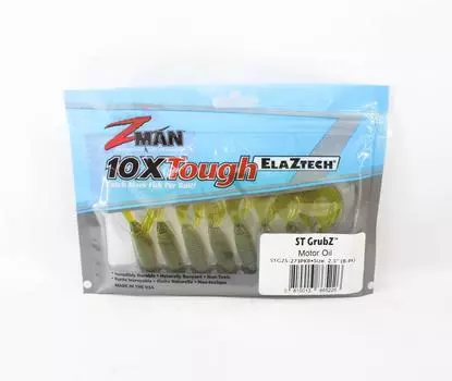 Zman Soft Lure ST GrubZ 2,5 дюйма, 8 шт., моторное масло (5226)