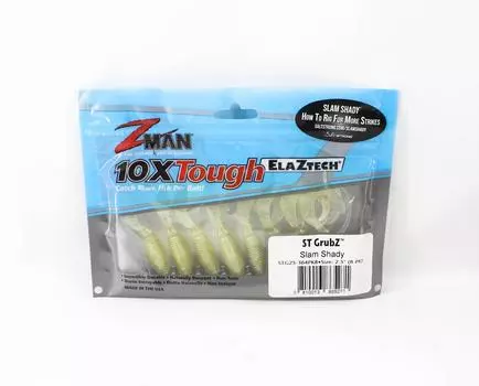 Zman Soft Lure ST GrubZ 2,5 дюйма, 8 шт. в упаковке Slam Shady (5271)