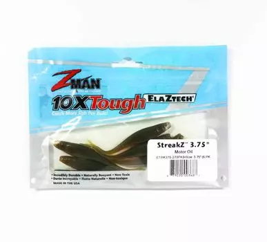 Zman Soft Lure StreakZ 3,75 дюйма, 6 шт., моторное масло (3687)