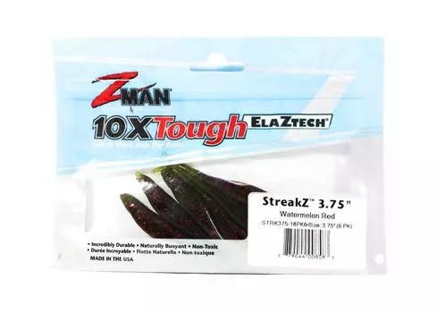 Zman Soft Lure StreakZ 3,75 дюйма, 6 шт. в упаковке, арбузно-красный (8583)