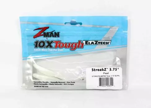 Zman Soft Lure StreakZ 3.75 Inch 6/Pack Pearl (8552)