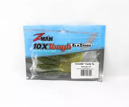 Zman Soft Lure StreakZ Curly 4 дюйма 5 шт. в упаковке Midnight Oil (3141)