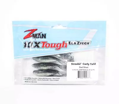 Zman Soft Lure StreakZ Curly 4 дюйма 5 шт. в упаковке Bad Shad (5773)