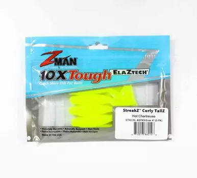 Zman Soft Lure StreakZ Curly 4 дюйма, 5 шт./уп. Горячая таблица (0146)