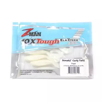 Zman Soft Lure StreakZ Curly 4 дюйма, 5 шт. в упаковке с жемчугом (7111)