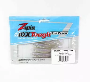 Zman Soft Lure StreakZ Curly 4 дюйма, 5 шт. в упаковке, премьера (9818)