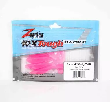 Zman Soft Lure StreakZ Curly 4 Inch 5 шт. в упаковке Pink Glow (8347)