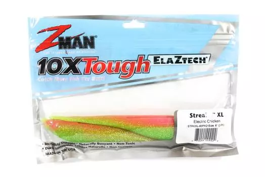 Zman Soft Lure StreakZ XL 8 дюймов 2 шт. в упаковке Electric Chicken (4400)