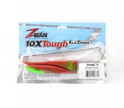 Zman Soft Lure StreakZ XL 8 дюймов 2 шт. в упаковке Nuked Chicken Glow (3670)