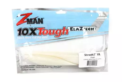 Zman Soft Lure StreakZ XL 8 дюймов 2 шт. в упаковке Pearl (2581)