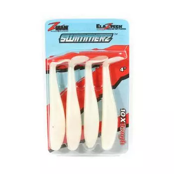 Zman Soft Lure SwimmerZ 4 дюйма, 4 шт. в упаковке, жемчуг (6237)