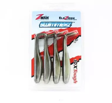 Zman Soft Lure SwimmerZ 4 дюйма, 4 шт. в упаковке, Аю (6312)