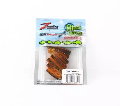 Zman Soft Lure Tiny TicklerZ 1,75 дюйма, 8 шт. в упаковке, зеленая тыква, оранжевый(3758)