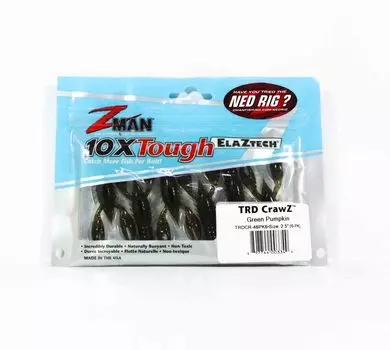 Zman Soft Lure TRD Crawz 2,5 дюйма, 6 шт. в упаковке, зеленая тыква (3349)