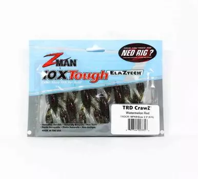 Zman Soft Lure TRD Crawz 2,5 дюйма, 6 шт. в упаковке, арбузный красный (3356)