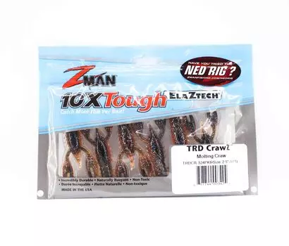 Zman Soft Lure TRD Crawz 2,5 дюйма, 6 шт. в упаковке, линяющий зоб (3424)