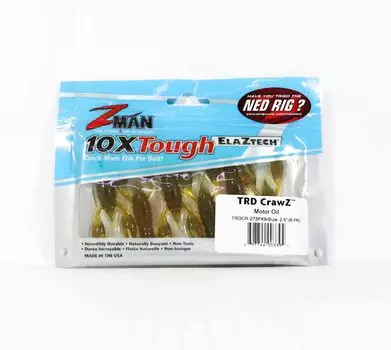 Zman Soft Lure TRD Crawz 2,5 дюйма, 6 шт., моторное масло (3394)