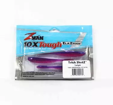 Zman Soft Lure Trick Shotz 4,2 дюйма, 6 шт./упаковка Twilight (2182)