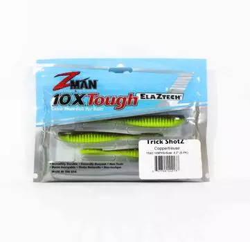 Zman Soft Lure Trick Shotz 4,2 дюйма, 6 шт. в упаковке Coppertreuse (2137)