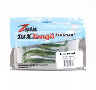 Zman Soft Lure Trick SwimZ 3,5 дюйма, 6 шт. в упаковке Green Lantern (0853)