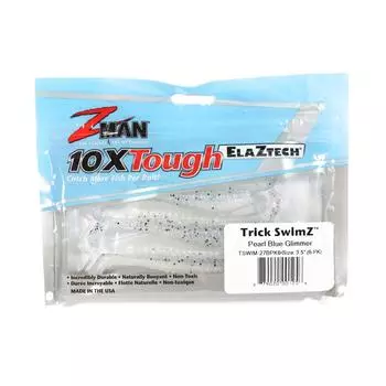 Zman Soft Lure Trick SwimZ 3,5 дюйма, 6 шт. в упаковке, с жемчужно-синим мерцанием (1256)