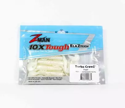 Zman Soft Lure Turbo CrawZ 4 дюйма, 6 шт. в упаковке, жемчуг (2864)