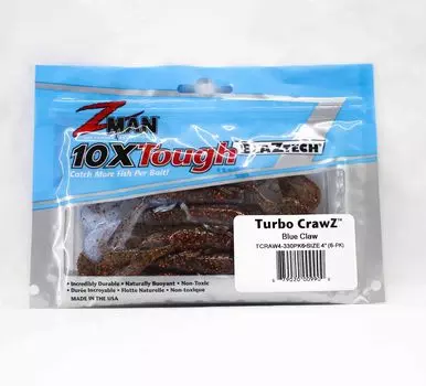 Мягкая приманка Zman Turbo CrawZ 4 дюйма 6 шт. в упаковке Blue Claw (9900)