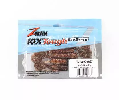 Zman Soft Lure Turbo CrawZ 4 дюйма 6 шт. в упаковке линяющий зоб (9887)