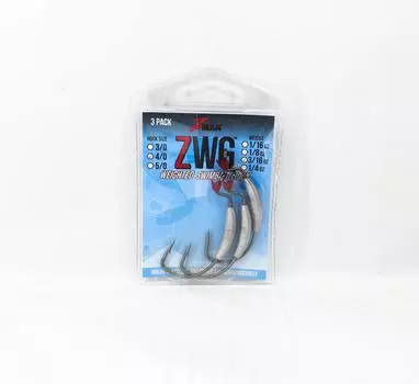 Zman ZWG Утяжеленный крючок-червь для плавательной наживки 3/16 унций 4/0 3 шт./упаковка (7206)