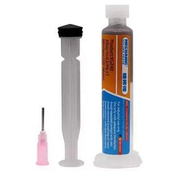 zmart Паяльная паста флюс шприц Тип SMD Sn63 Pb37 10cc Кремовый припой XG-Z40 / 25-45um