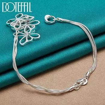 Змеиная цепочка-кулон-бабочка Браслет из стерлингового серебра 925 пробы, подарок для вечеринки, модные украшения 20cm