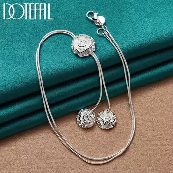 Змеиная цепочка Романтическая роза Ожерелье Подарок из стерлингового серебра 925 пробы Классические ювелирные изделия 50cm