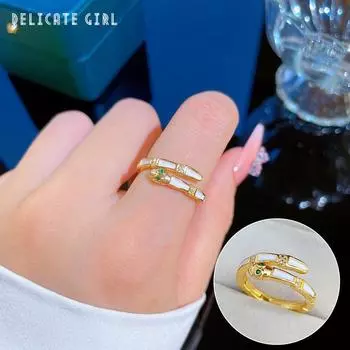 Змеиные кольца для женщин и мужчин в стиле панк, хип-хоп, открытое регулируемое кольцо из нержавеющей стали с цирконом, эстетические украшения