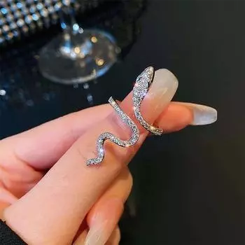Змеиный дизайн, легкая роскошная тенденция, милый нишевый дизайн, индивидуальное кольцо для сустава указательного пальца, женское серебряный