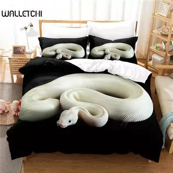 Змеиный комплект постельного белья, пододеяльник, 3d постельное белье, цифровая печать, постельное белье, королевский размер, комплект постельного белья, модный дизайн EU single(135x200cm)