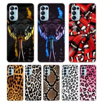 Змеиный леопардовый принт для OPPO Reno7 SE 6 5 ZF 4G 5G Find X2 X3 Neo Lite Pro Plus прозрачный мягкий чехол для телефона Coque OPPO Find X2 Neo